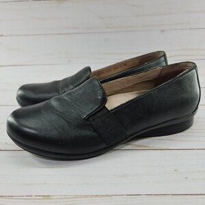 Dansko Womens EU 37 Size 6.5 Size 7 Addy Black Leather Comfort‎ Slip On Shoes